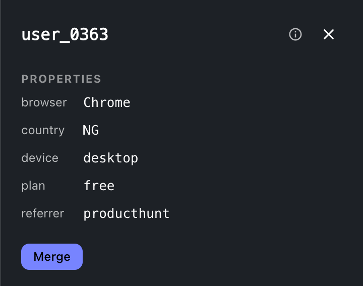 A person opened from the directory, dark theme